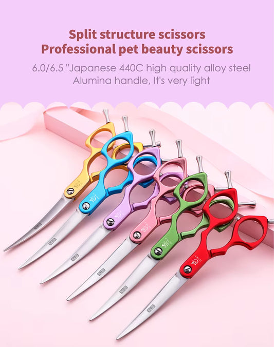 Pavo Paws Fenice Professional Curved Dog Grooming Scissors